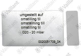 VAILLANT Umstellsatz, P-H (DE/AT) VC 196/3-5 u.w. Vaillant-Nr. , 0020253190