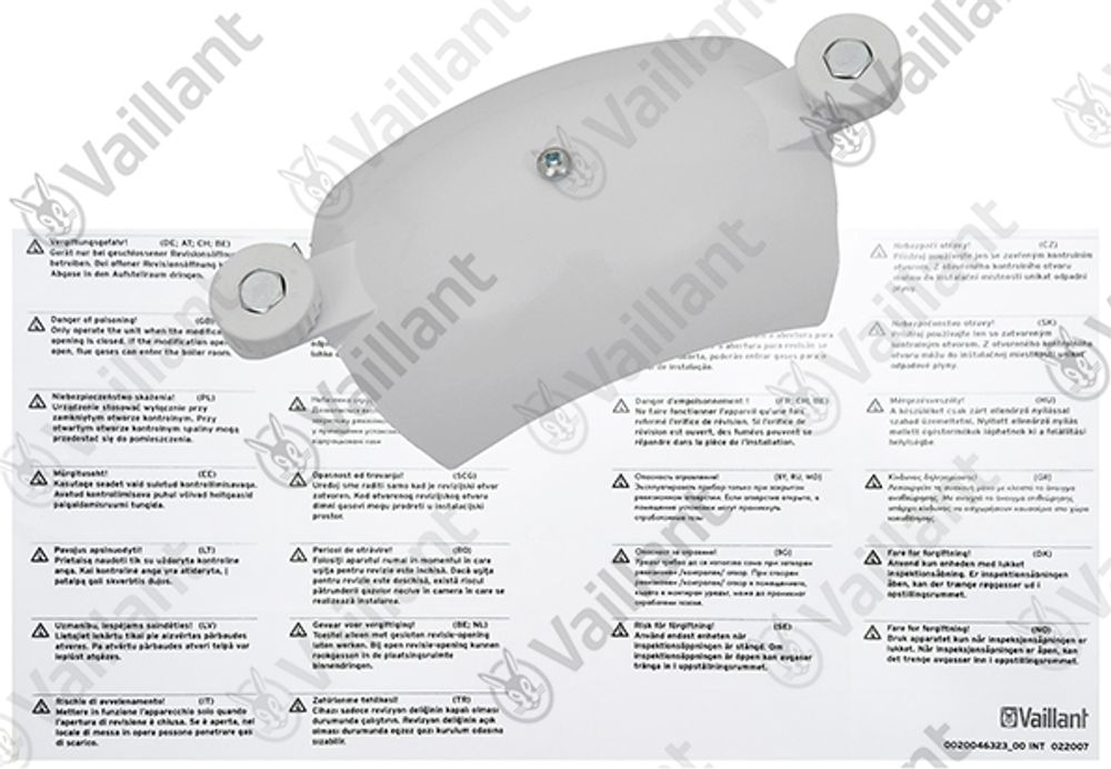 VAILLANT Deckel, mit Schrauben und Dichtung 0010038138 Adapter 60/100 an 63/96 u.w. Vaillant-Nr. , 094701