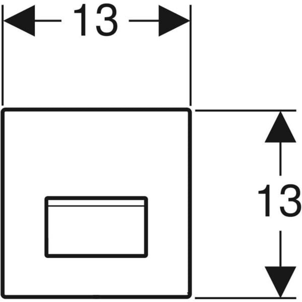 Geberit Typ 50 Betätigungsplatte für Urinalsteuerung mit pneumatischer Spülauslösung: 13x13x1.4cm, weiß-alpin, Werkstoff=Zinkdruckguss / Kunststoff, 241916111