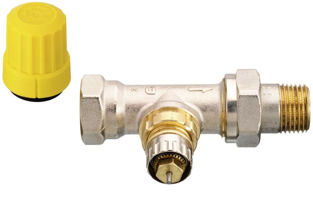 Danfoss Ventilgehäuse RA-UN 15 R 1/2, Durchgang, Matt vernickelt, 013G3004