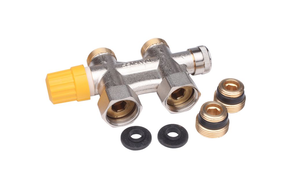 Danfoss Anschlussarmatur VHS-UN Heizkörper R 1/2, Durchgang, vernickelt, 013G4742