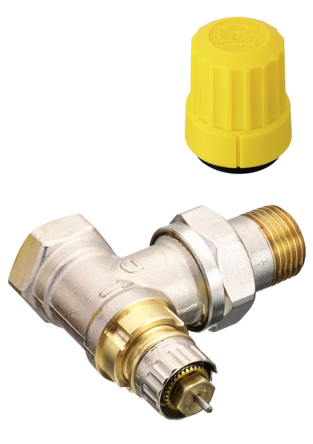 Danfoss Ventilgehäuse RA-UN 15 R 1/2, Eck, Matt vernickelt, 013G3003