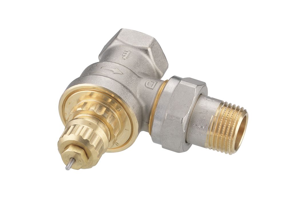 Danfoss Ventilgehäuse RA-G 15 R 1/2, Eck, Matt vernickelt, 013G1676