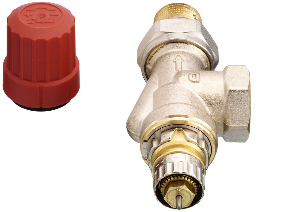 Danfoss Ventilgehäuse RA-N 15 R 1/2, UK (Axial), Matt vernickelt, 013G0153