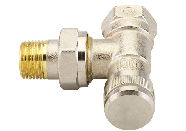 Danfoss Rücklaufverschraubung RLV 15 R 1/2, Eck, vernickelt, 003L0143