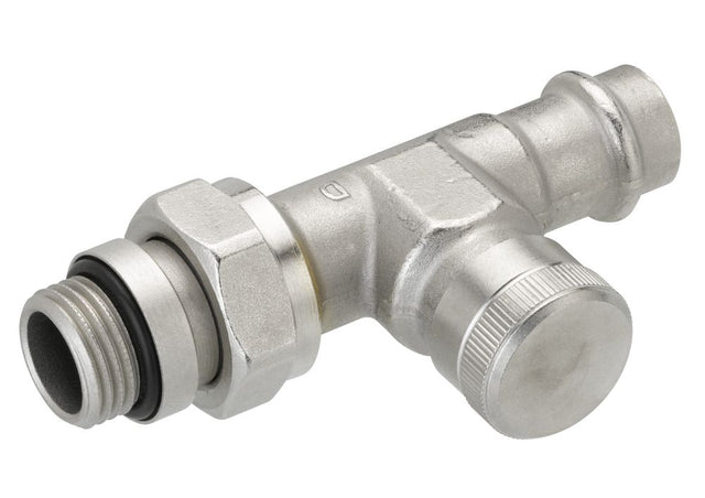 Danfoss Rücklaufverschraubung RLV 15 R 1/2, Pressfit, Durchgang, vernickelt, 003L1824