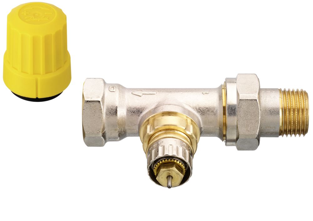 Danfoss Ventilgehäuse RA-UR 15 R 1/2, Durchgang, Matt vernickelt, 013G3228