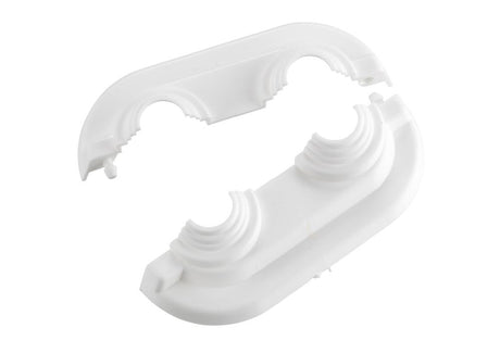 Danfoss Doppelrosette (PVC weiß) für Rohre 15-16-18, Mittenabstand 40 mm, 192H0160