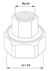 Grundfos Verschraubung    3/4" für Heizungspumpen   3/4", 525156