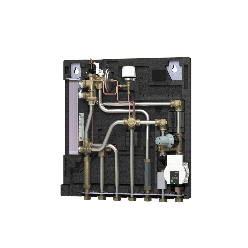 Danfoss Wohnungsstation Evoflat MSS 1 Eckeinstieg NT-Heizung, 43kW, Dämmhaube, HTC, 145B1754