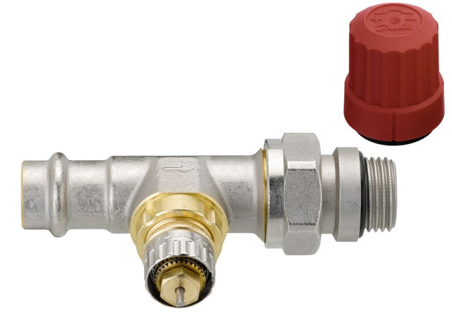 Danfoss Ventilgehäuse RA-N 15 Pressfit R 1/2, DG, Matt vernickelt, 013G3238