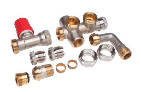 Danfoss Steigrohrventil f, 2-Rohranlagen Set RA-KW, HK:R1/2, Anl,:G 3/4 Außengewinde, 013G3344