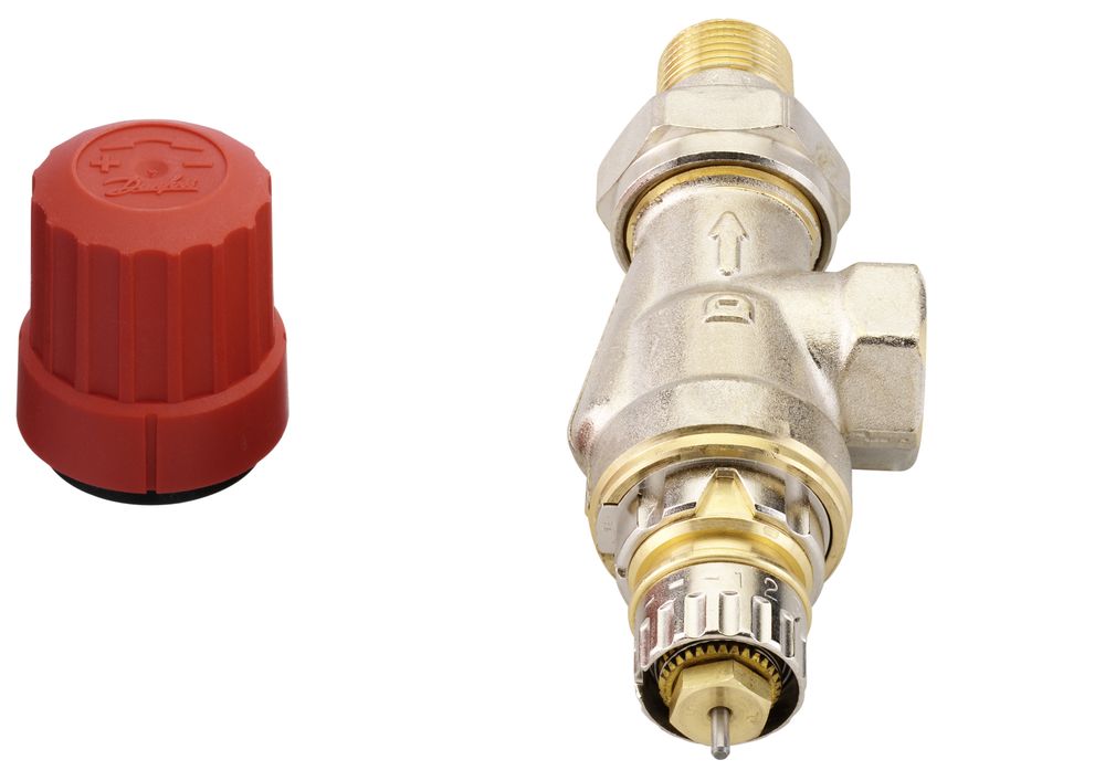 Danfoss Ventilgehäuse RA-N 10 R 3/8, UK (Axial), Matt vernickelt, 013G0151