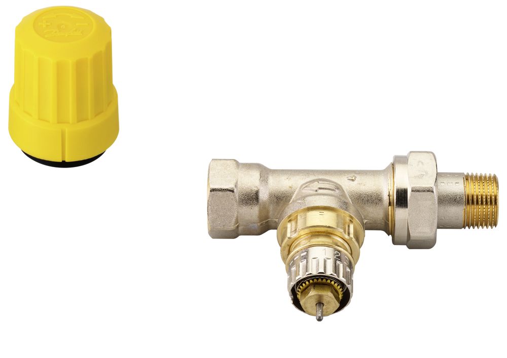 Danfoss Ventilgehäuse RA-UR 10 R 3/8, Durchgang, Matt vernickelt, 013G3298
