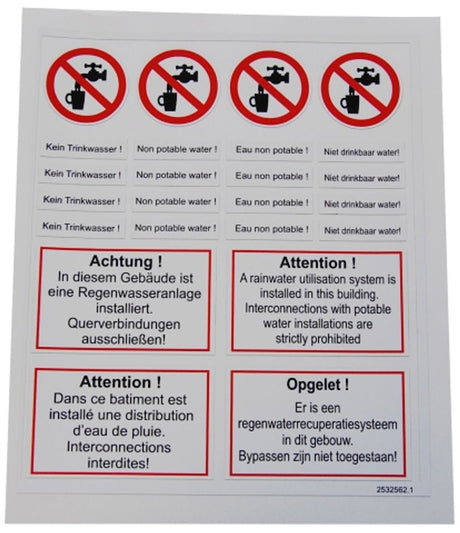 Wilo Beschriftungsset für Regenwassernutzung, 2518362