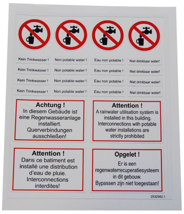 Wilo Beschriftungsset für Regenwassernutzung, 2518362