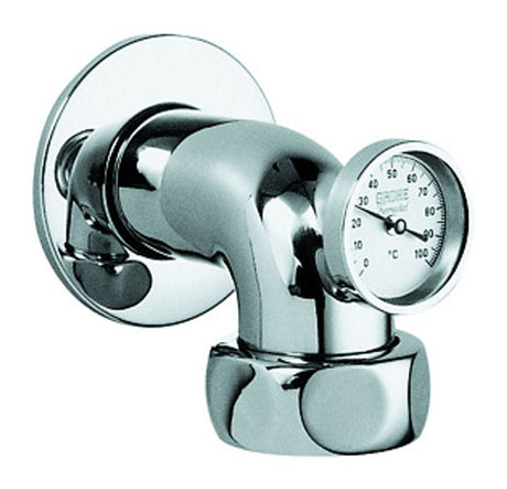 GROHE Abgangsbogen 12448 Ausladung 90mm mit Thermometer 2\"x1 1/2\" chrom, 12448000