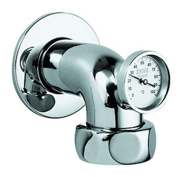 GROHE Abgangsbogen 12448 Ausladung 90mm mit Thermometer 2\"x1 1/2\" chrom, 12448000