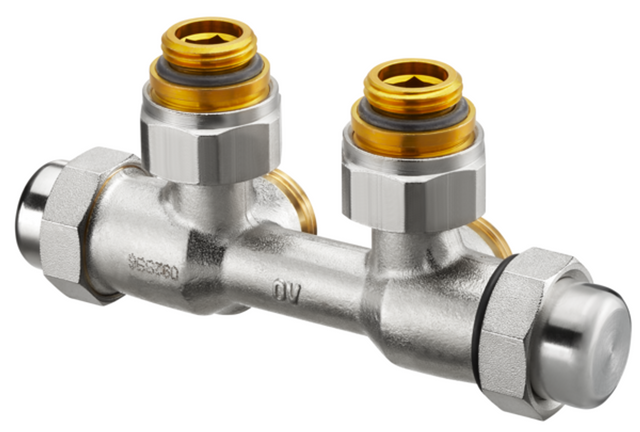 OVENTROP Anschlussarmatur Multiflex FQ Eck Linksanschluss, G 1/2 AG x G 3/4 Eurokonus, 1015874