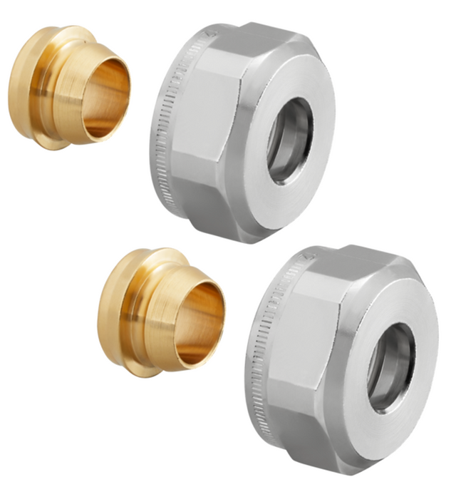 OVENTROP Klemmringverschraubung Ofix CEP für G 3/4 AG nach DIN EN 16313, metallisch dichtend für Kupferrohre, 2-fach, G 3/4 ÜM x 15 mm, 1016863
