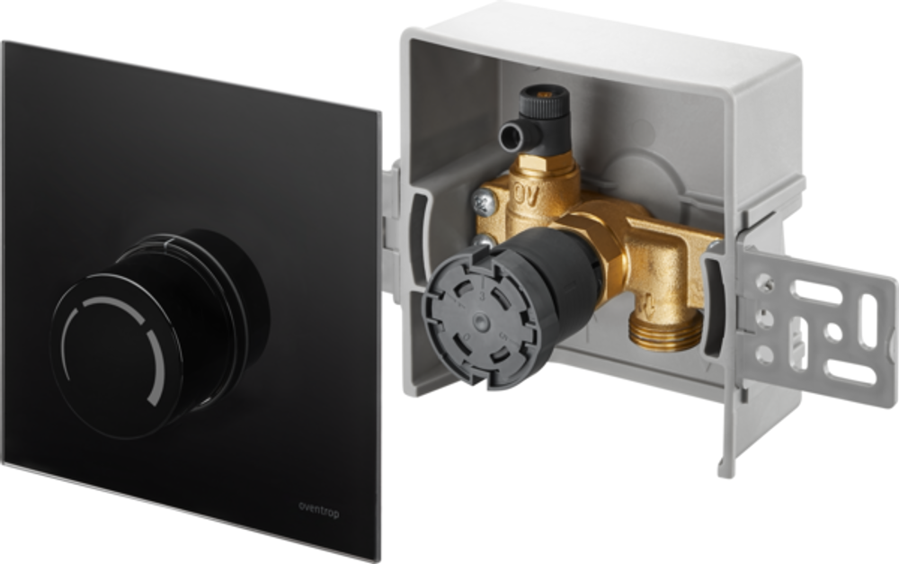 OVENTROP Unibox RTL Rücklauftemperaturregelung Echtglas schwarz, 1022751