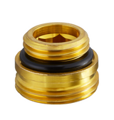 OVENTROP Einschraubstutzen für Multiflex F, FQ, Multiblock T, TU, TFU, TQ, T-RTL, TQ-RTL, G 1/2 AG, selbstdichtend x G 3/4 AG, flachdichtend, Messing, roh, Set = 10 Stück, 1028252