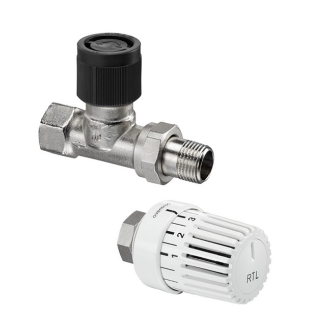 OVENTROP Rücklauftemperaturbegrenzerset DN 15, Rücklauf-Durchgangsventil und Thermostat Uni RTLH, 1028464