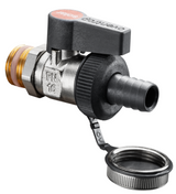 OVENTROP KFE-Kugelhahn Optiflex mit Außengewinde PN 16, mit Kunststoff Schlauchverschraubung, für Solar DN 15, G 1/2, Durchgang, vernickelt, 1033372