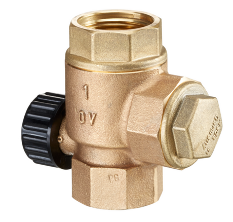 OVENTROP Sperrventil SVU DN 25, 3 x G 1 IG, PN 10, Rotguss, 1071008