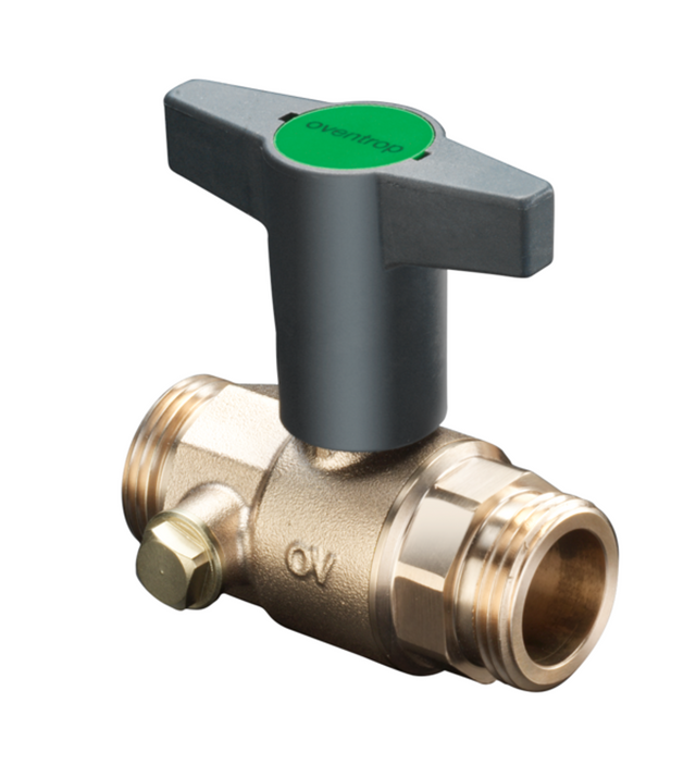 OVENTROP Trinkwasserkugelhahn Optibal TW mit Außengewinde und Entleerungsbohrung G 1/4 mit Stopfen verschlossen DN 32, G 1 1/2, Messing, bleifrei, 1078910
