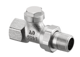 OVENTROP Rücklaufverschraubung Combi 4 Durchgang DN 20, R 3/4 x Rp 3/4, PN 10, Messing, vernickelt, 1090763