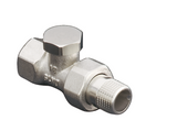 OVENTROP Rücklaufverschraubung Combi 2 Durchgang DN 20, R 3/4 x Rp 3/4, PN 10, Messing, vernickelt, 1091163