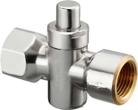 OVENTROP Manometerdruckknopfhahn mit Innengewinde DN 15, G 1/2, PN 25, Messing, vernickelt, 1110504