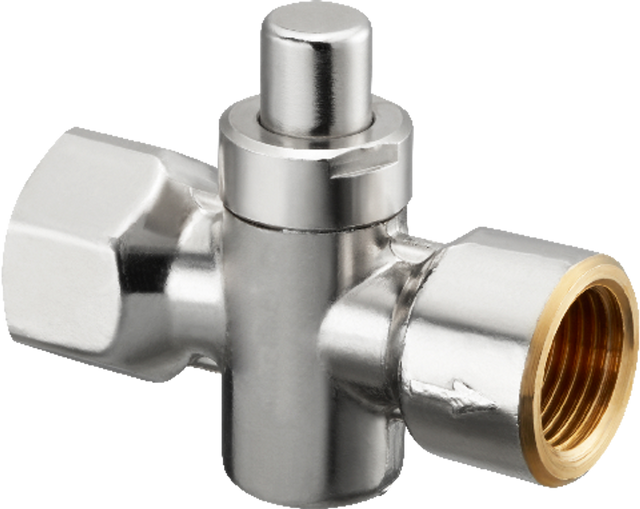 OVENTROP Manometerdruckknopfhahn mit Innengewinde DN 15, G 1/2, PN 25, Messing, vernickelt, 1110504