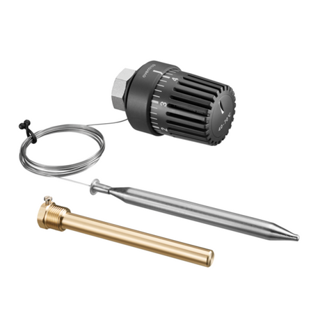 OVENTROP Temperaturregler mit Tauchfühler und Tauchhülse G 1/2 50 - 80 C, Kapillarrohr 2 m, 1140563