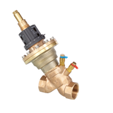 OVENTROP Druckunabhängiges Regelventil Cocon QTR mit Innengewinde PN 25 DN 40, Rp 11/2, 1,5 - 7,5 m2/h, mit zwei montierten Classic Messventilen, Rotguss, 1146112