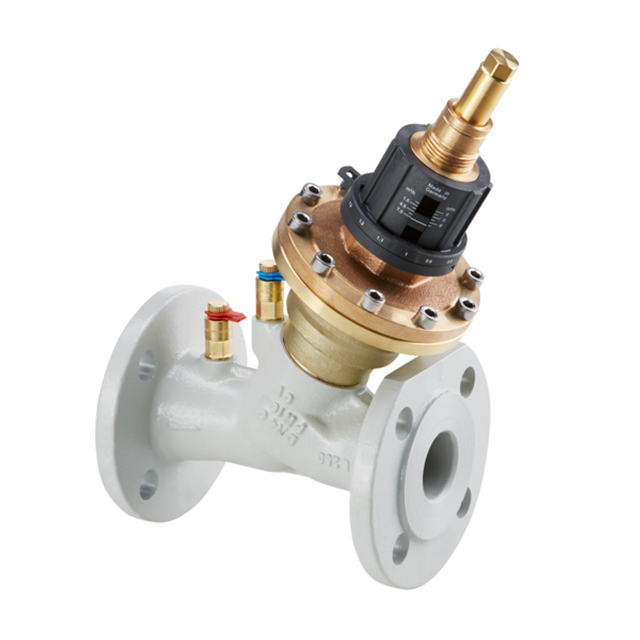 OVENTROP Druckunabhängiges Regelventil Cocon QFC mit Flanschen nach EN 1092-2 PN 16 DN 50, 2 - 8 m2/h, mit zwei montierten Classic Messventilen, Grauguss, 1146150
