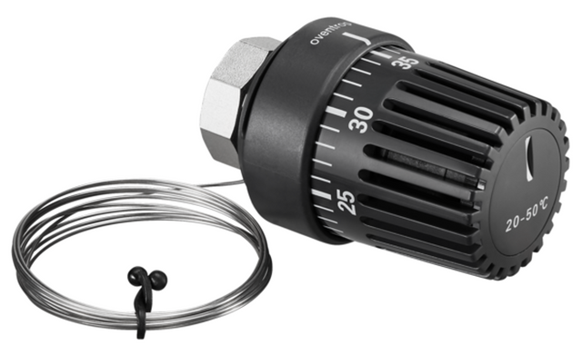 OVENTROP Temperaturregler mit Anlegefühler, Regelbereich 20 - 50 C, als Ersatzteil für Regelstationen Regufloor, 1151082