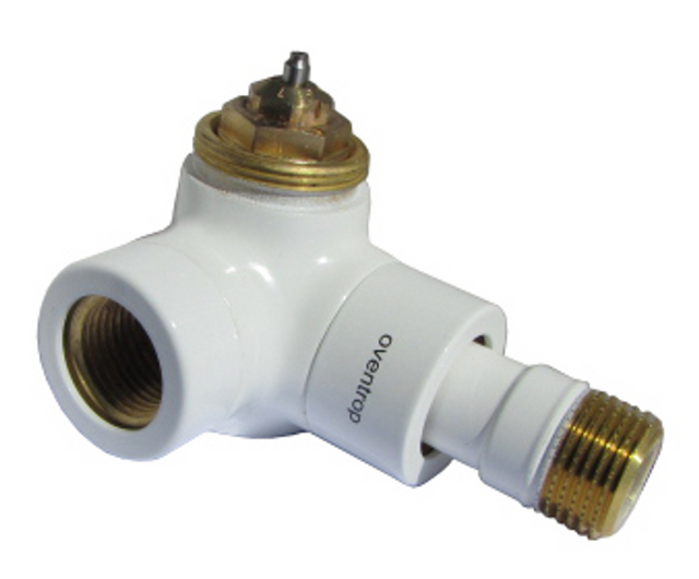 OVENTROP Thermostatventil E Winkeleck links DN 15, Rp 1/2 x R 1/2, PN 10, weiß pulverbeschichtet, 1163462