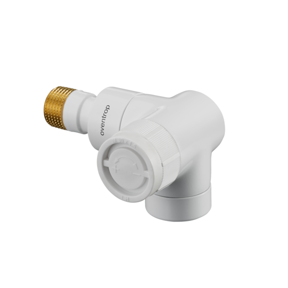 OVENTROP Thermostatventil E Winkeleck rechts DN 15, Rp 1/2 x R 1/2, PN 10, weiß pulverbeschichtet, 1163463