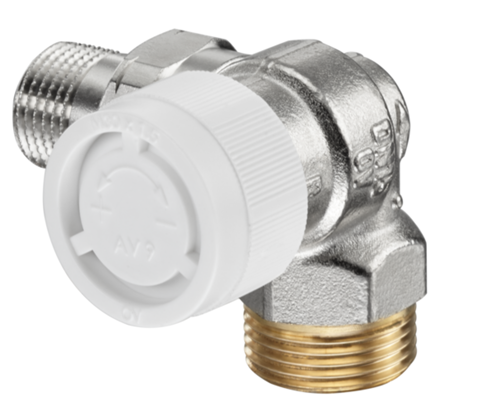 OVENTROP Thermostatventil AV 9 Winkeleck rechts DN 15, G 3/4 AG x R 1/2, PN 10, 1183447
