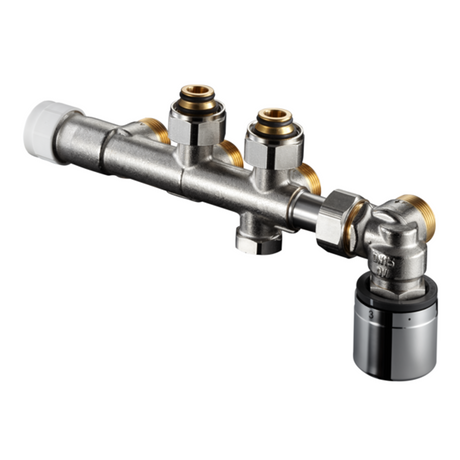 OVENTROP Anschlussarmatur Multiblock T-RTL Eck Zweirohr, G 3/4 ÜM x G 3/4 Eurokonus, 1184016