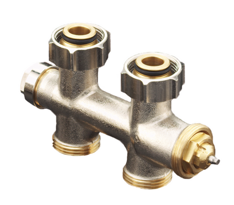 OVENTROP Anschlussarmatur Multiblock TU Durchgang Ein-/Zweirohr, G 3/4 ÜM x G 3/4 Eurokonus, 1184023