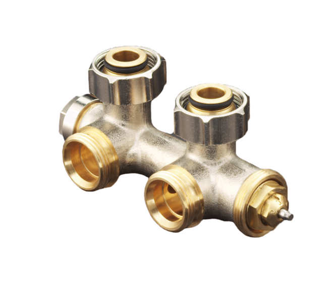 OVENTROP Anschlussarmatur Multiblock TU Eck Ein-/Zweirohr, G 3/4 ÜM x G 3/4 Eurokonus, 1184024