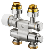 OVENTROP Anschlussarmatur Multiblock TFU Schwenkbar Ein-/Zweirohr, G 1/2 AG x G 3/4 Eurokonus, 1184035