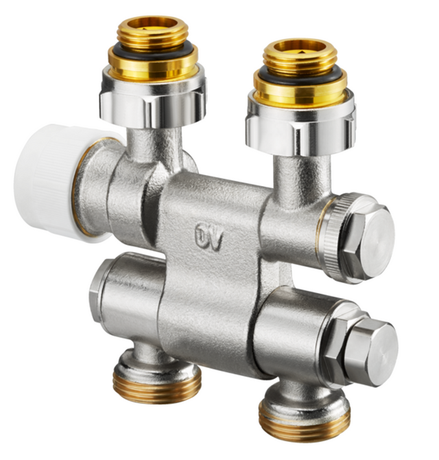 OVENTROP Anschlussarmatur Multiblock TFU Schwenkbar Ein-/Zweirohr, G 1/2 AG x G 3/4 Eurokonus, 1184035