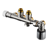 OVENTROP Anschlussarmatur Multiblock T-RTL Eck Zweirohr, G 1/2 AG x G 3/4 Eurokonus, 1184086
