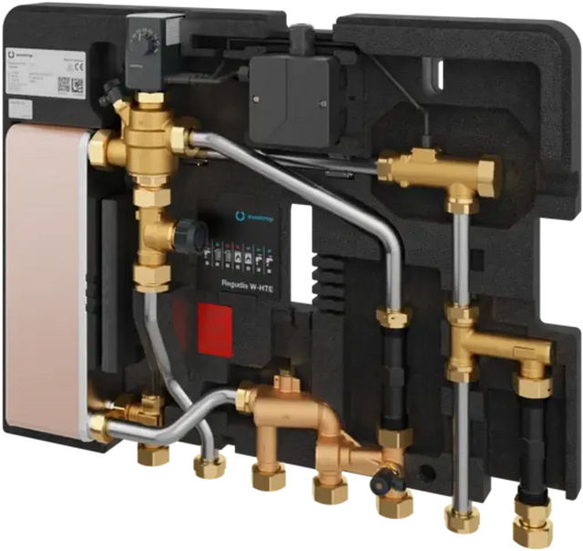 OVENTROP Elektronische Wohnungsstation Regudis W-HTE Leistungsbereich 3, 25 l/min, Wärmeübertrager kupfergelötet, 1344032
