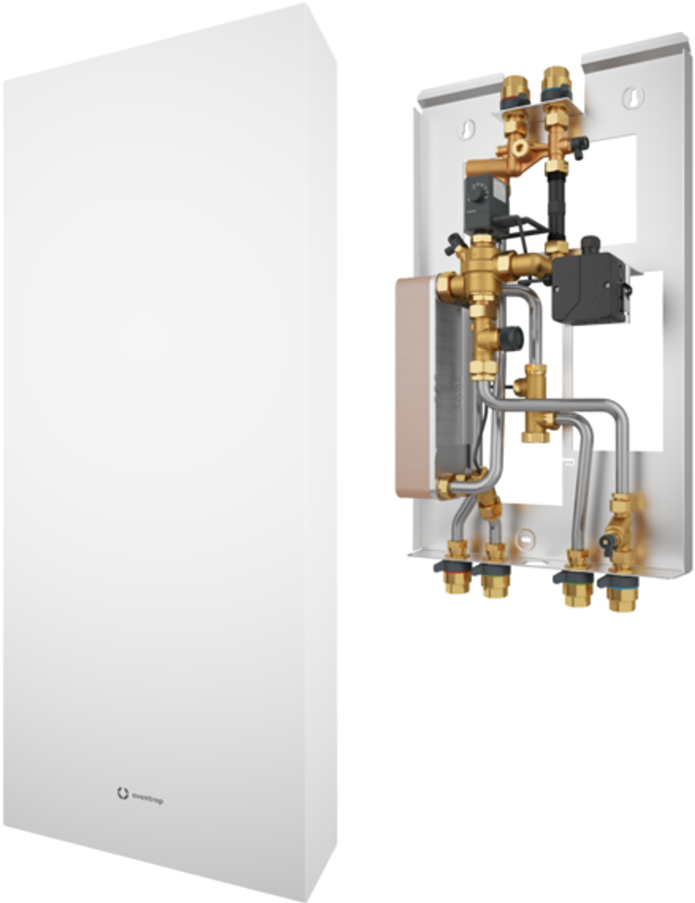 OVENTROP Elektronische Wohnungsstation Regudis W-HTE GT Leistungsbereich 1, 12 l/min, Wärmeübertrager kupfergelötet, 1344230