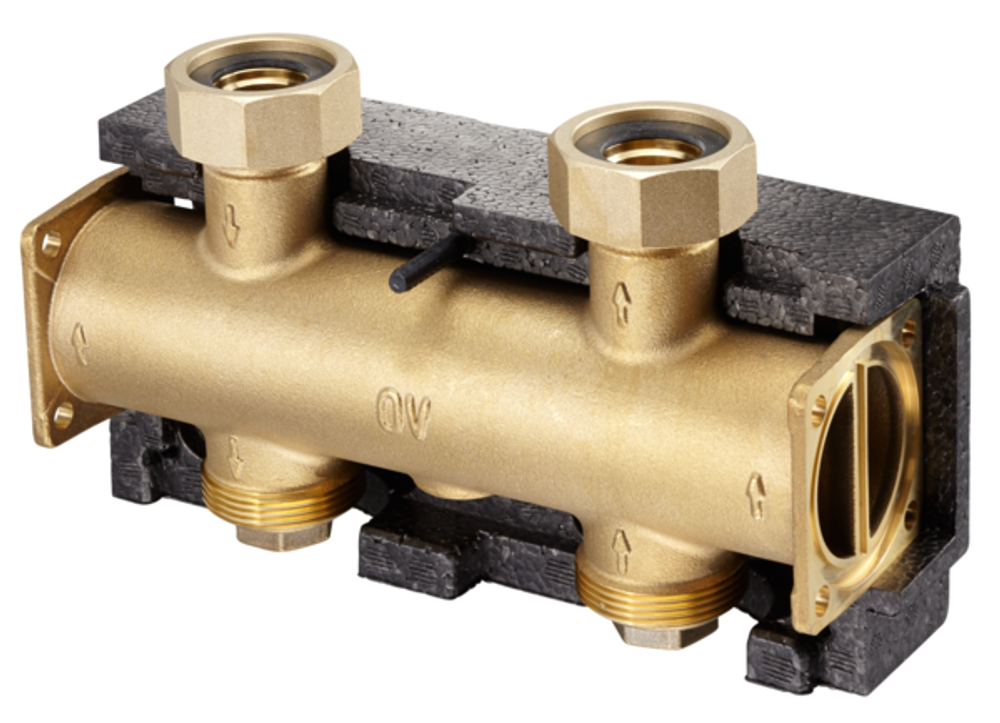 OVENTROP Erweiterungsmodul für Regumat DN 25 mit Wärmedämmung, für Modulverteiler, Messing, 1351470